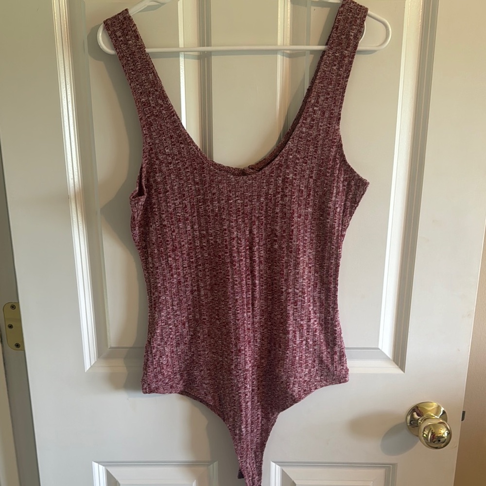 Buddy Basics Red Ribbed Knit Bodysuit - Picture 2 of 2